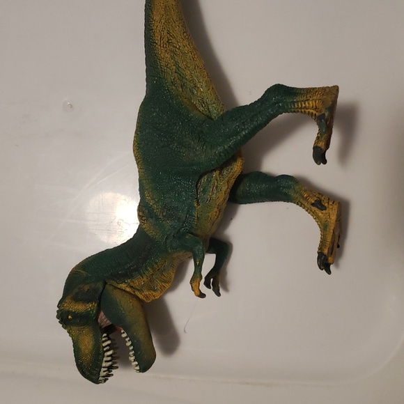 Schleich Green and Yellow Dinosaur Tyranousaurus Rex Reptile Toy 12" - Picture 4 of 4